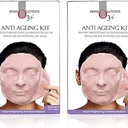 O3+ Anti Ageing Facial kit Brightening & Finelines Reducer With Peel off Mask 40gm+5ml (Pack of 2)-picture-48
