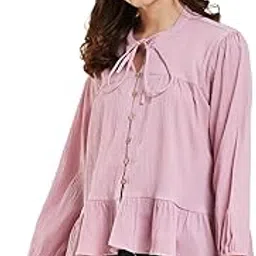 j turritopsis Polyester Plain Casual Peplum Top Shirt for Women | Designer Crinkled Textured Tunic for Girls | Office Wear Top for Women-picture-32