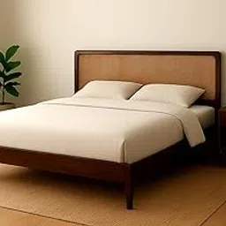 RoseWoodZone Solid Sheesham Wood King Size Bed with Handwoven Cane Headboard | Dark Walnut Finish | Durable 12mm Plywood Base | Spacious Wooden Bed with Easy Tool-Free Assembly-picture-15