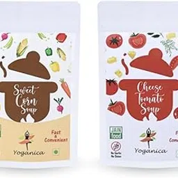 Yoganica Instant Jain Soup Combo 100g x 2 (20 Servings) | Cheese Tomato & Sweet Corn Soup Mix | No Onion No Garlic | Pure Veg Soup | Instant Ready-to-Cook Mix | Convenient Jain Diet-Friendly Soup Pack-image-55