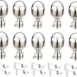 VANOS DREAMZ Steel Curtain Bracket Set with Finials,Rod Holder Set for Door & Windows, 1 inch Parda Rod Holder ( 10 pcs Bracket ,10 pcs parda Supports )-picture-44