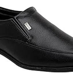 nobility Faux Leather Black Formal Slip On Shoes for Men | Comfortable Walking | Slip Resistant | Breathable || Classic Design |-picture-14
