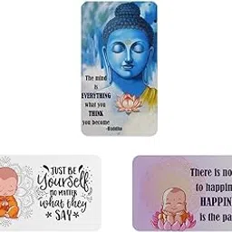 AVI Rubber Rectangular Fridge Magnet Multicolor Buddha Wisdom Quotes Pack of 3 C3RFM00052-picture-28