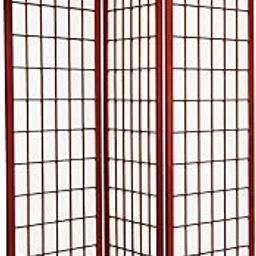 Musa Kazim Wooden Partition/Wall Screen/for Living Room Bedroom/Three Partition/Room dividers/Wooden Screen Separator / (72x20 Inch) (Rosewood)-picture-27