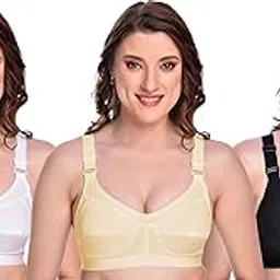 miestilo Seamed Cotton Non-Padded for Heavy Bust C Cup Bra for Women (Pack of 3)-picture-52