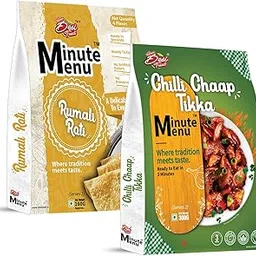 Desi Treat Minute Menu Combo – Chilli Chaap Tikka (300g) & Rumali Roti (160g),Plant-Based, Ready to Eat in 3 Minutes, High Protein Vegan Meal Pack – 460g-picture-24