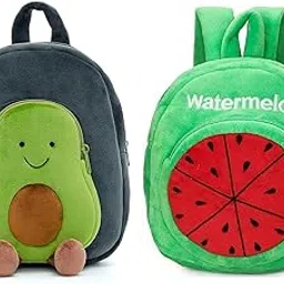 blue tree Cute Boy's and Girl's Plush Bag Quality Full Embroidery Designs Mini Travel Backpack Avocado (Avocado-Watermelon)-picture-27