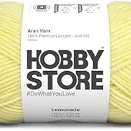 Aran Solids Yarn – Anti-Pill Acrylic 5-Ply Yarn for Crochet & Knitting Cozy Wearables (1 ball/100 g) - Lemonade 2049 | Magic Needles-picture-12