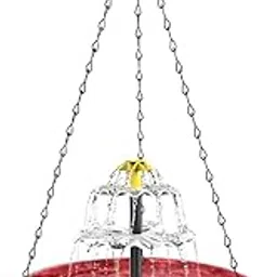 ECOMISTIQ® Solar Bird Bath Large Solar Powered for Courtyard Garden Hook Patio Red|Home & Garden|Yard, Garden & Outdoor Living|Bird & Wildlife Accessories|Birdbaths-picture-24