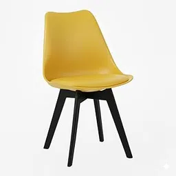 NGFC - SITTING ENVIRONMENT SOLUTIONS Modern Dining Chair, Yellow Plastic with Black Wooden Legs, Contemporary Scandinavian Style Bar Stool-picture-29