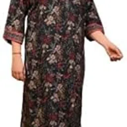 swasti Women Printed Pure Cotton Plus Size Black Straight Kurta-picture-51