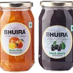 Bhuira|All Natural Jam Black Cherry Preserve & Three Fruit Marmalade-240g Each|No Added preservatives|No Artifical Color Added|Pack of 2-picture-29