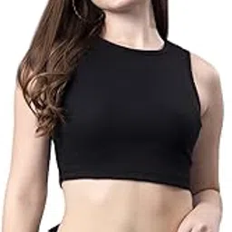 friskers Crop Top for Women, Summer Tank Top, Ribbed Cropped Sleeveless Vest Casual Crew Neck Binding Crop Top-picture-55