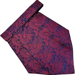 voici France Men's Self Design Paisley Cravat Necktie Free Size Microfiber Fabric-picture-39