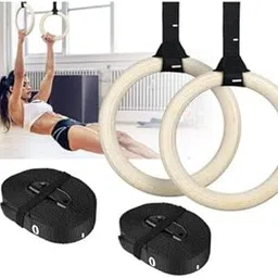 NA Sports Gymnastic Roman Rings | Rings with Adjustable Buckle Straps for Cross Fitness | Functional Training for Home Gym Full Body Workout (White)-picture-18