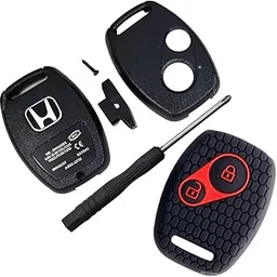 Keycept™ 2 Button Key Shell for Honda Amaze, BRV, CRV, Accord, City, Civic, Brio, Mobilio, Jazz- Durable Key housing/Body/case Replacement with Silicone Key Cover (Keyshell and Key Cover) (Black)-picture-36