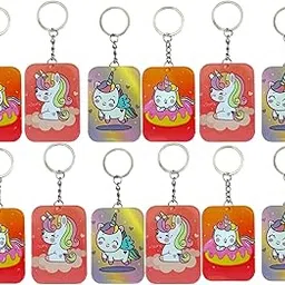 TERA 13 Cartoon Coin Box for Girls & Boys, Storage for Kids, Jewellery Mini Tin With Keychain, Kanjak Return Gift, Steel Pouch (Unicorn 12 Pcs)-picture-53