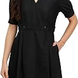 symbol premium Women's 'Desk-to-Dinner' Fit & Flare Wrap Dress (Midi Length | Stylish)-picture-16