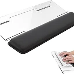 Computer Keyboard Stand, Keyboard Riser for Easy Typing, Ergonomic Keyboard Wrist Rest with Anti-Slip Base, Comfortable Keyboard Holder with Wrist Pad for Office Desk, Home, School (Clear)-picture-23