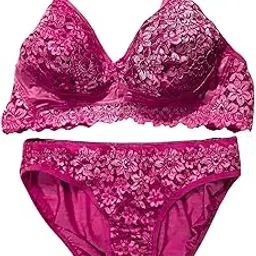Cathect Full Floral Net Bra Panty Set/Lingerie Set Full Coverage/Wirefree/Without Padded-picture-51