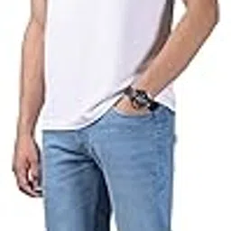 Men's Mid Rise No Fade Regular Fit Jeans (LSJNS-CF)-image-7