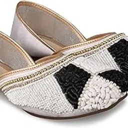 jm looks Women's Slip On Traditional Handmade Bridal Mojari Punjabi Jutti Ethnic Ballet Flats-picture-44