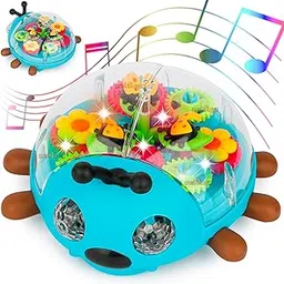 Zest 4 Toyz Musical Toys for Kids Toys Transparent Gear Dancing Toys for Kids 360 Degree Rotating Light & Sound Toy for Boys & Girls Birthday Gift for 1 Year+ (Multicolor) - Ladybug Design-picture-52