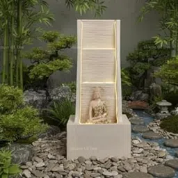 House Of Dee 3 Tier Buddha Fountain for Living Room Home Decor Garden Decoration and Drawing Room Indoor Outdoor Fountain (Size:100 X 45 X 45 Cm)-image-4