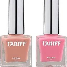 TARIFF Dual Nail Polish Combo (T03 + T047) | 8ml Each | Coral Kiss Peach Nude & Baby Bloom Pink | Soft Pastel Shades | Glossy Gel Finish | Long Lasting Nail Paints for Women, Girls & Kids.-picture-36