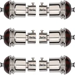 FERIO Stainless Steel Wengi and Mirror Curtain Brackes Holders for Door and Window Fitting Accessories for 1 Inch Rod Size Only Finals (Pack of 6)-picture-10