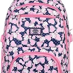 tinytot School Bag for Girl - 26 Litre, 18 Inches, Durable & Sleek Waterproof Tuition Bag for Girls, Kitty Print, School Backpack, Picnic & Travel Bag, College Bag for Girls image 1