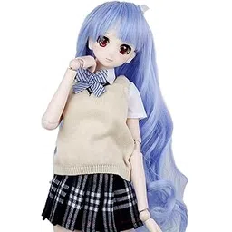 Linfairy 8-9 inch 1/3 BJD Wig Doll Hair SD DZ DD DOD Wig (Blue)-picture-56