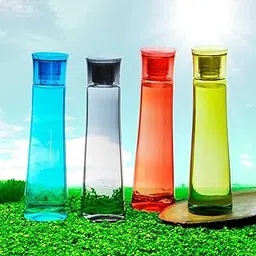 Steelo Selina Plastic Water Bottle, 1 Litre, Set of 4, Multicolour-picture-35