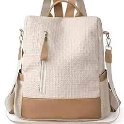 syga Women Elegant Textured Backpack – Stylish Design with Gold Zipper Accents, Ideal for Travel and Daily Use-picture-31