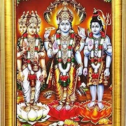 Brahma Vishnu and Mahesh religious photo frame in small size (6 inch x 8 inch)-picture-26