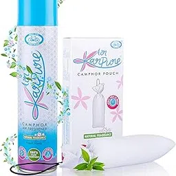 Cycle Pure Karpure Camphor Air Freshener Spray & Hanging Pouch Combo | Air Purifier for Bathroom, Toilets, Cars, Homes, & Offices | Repels Insects | Original Camphor Fragrance | Lasts up to 45 Days image 1