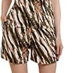 usa fantasy Women Maroon Floral Print Boat Neck Top & Shorts Set-picture-39