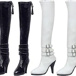 1/6 Women's Zip Up High Heel Long Boot Shoes for 12'' Action s (19774207LRDES)-picture-27