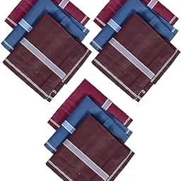 Kuber Industries 100% Cotton Premium Collection Handkerchiefs Hanky for Men Set of 9 (Dark Color) (HS_37_KUBMART020416)-picture-40