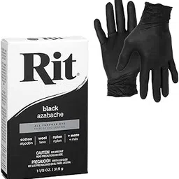 Dye – Rit Powder Single Pack for Fabric Dye for Crafting, Clothing, and Décor – with Artisx Nitrile Gloves Included (Black) image 1