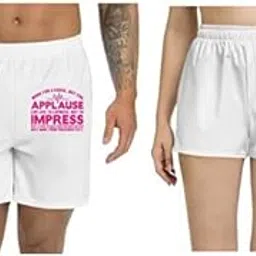 Men and Women Printed Regular fit Casual Polyester Couple White Shorts (ZPOD-0002043-set-S_ms)-picture-57
