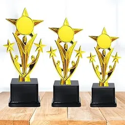 Golden Award Trophy Set – 1st, 2nd, 3rd Place | Excellence Winner Trophy Set for Competitions, Events, Schools, Sports & Corporate Awards Size 7,8,9 (Trophy-02)-picture-33