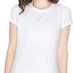 lux lyra Women's Solid Regular Fit T-Shirt image 1