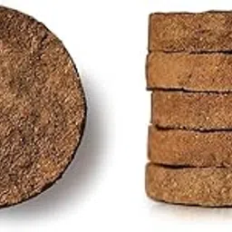 Shree Sai Kirpa Organic 100% Desi Cow Dung Upale/Kande for havan Pooja Religious & Purpose 6.25x6.25inch Pack of 12 Gobar Upala Thepdi/Gowari for Navratri Agyari, Agnihotra, Havan, image 1