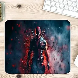 PrintingWorld Gaming Mouse Pad with Superhero Design, Large Size, Non-Slip Base, Red and Black-picture-52