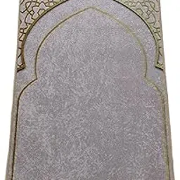 Prayer Rug Decoration Exquisite Polyester Nonslip for Eid Travel Meditation Grey-picture-33