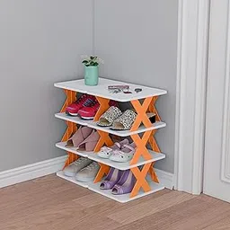 NYALKARAN Multi-Purpose Stackable Shoe Rack Adjustable Slots (Orange Double Plate, 4 Layer)-picture-27
