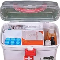 Medical Storage Containers Medicine Box nizer Home Emergencies Pill Case with Compartments and Handle Multi-Purpose Box, Multi Utility Storage with Handle BPA Free Detachable Tray an (17 -P1243)-picture-58
