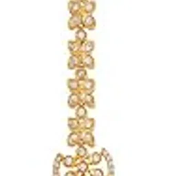 kushal's Fashion Jewellery Ruby Gold Polished Copper Zircon Tikka, Best for Bridesmaids, festive season & Special Occasion-picture-37