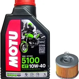 MOTUL 5100 10W40 100% API SN Fully Semi Synthetic 1ltr Better Performance Engine oil For Yamaha FZ Oil filter-picture-25